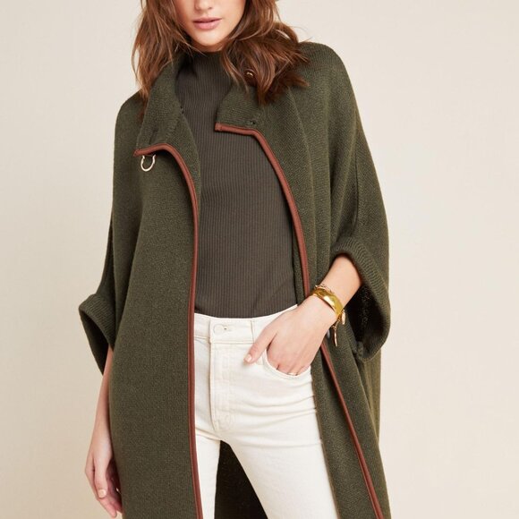 Akemi & Kin Olive Poncho-Style Cardigan - Picture 2 of 12